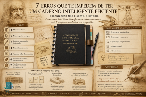 descubra neste artigo como não cometar os 7 erros comuns na hora de produzir seu caderno inteligente